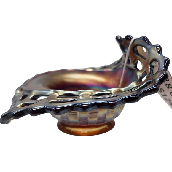 Vintage Fenton Red Open Edge Two Row JIP Hat Jack In Pulpit - Picture 2 of 6